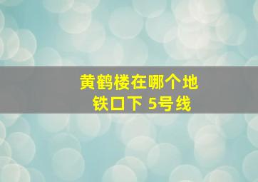 黄鹤楼在哪个地铁口下 5号线